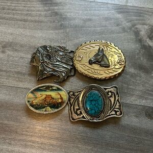 Vintage Western Belt Buckles Set